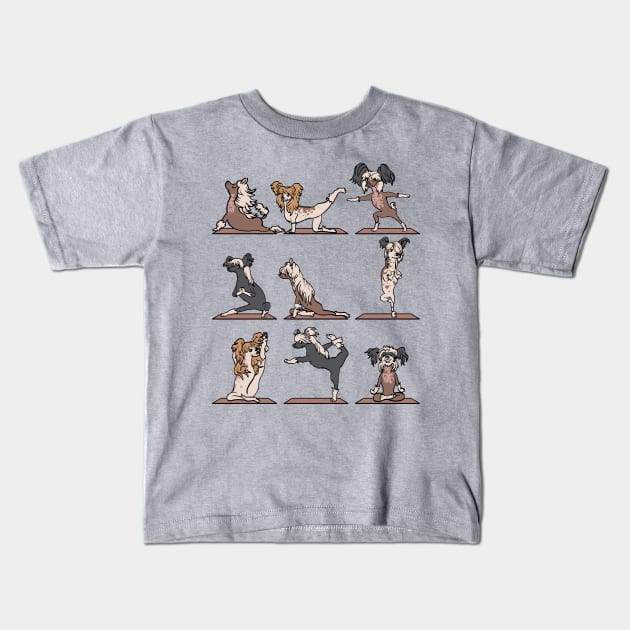 Chinese Crested Yoga Kids T-Shirt by huebucket